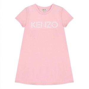 Kenzo Kids Pink Logo Jersey Dress